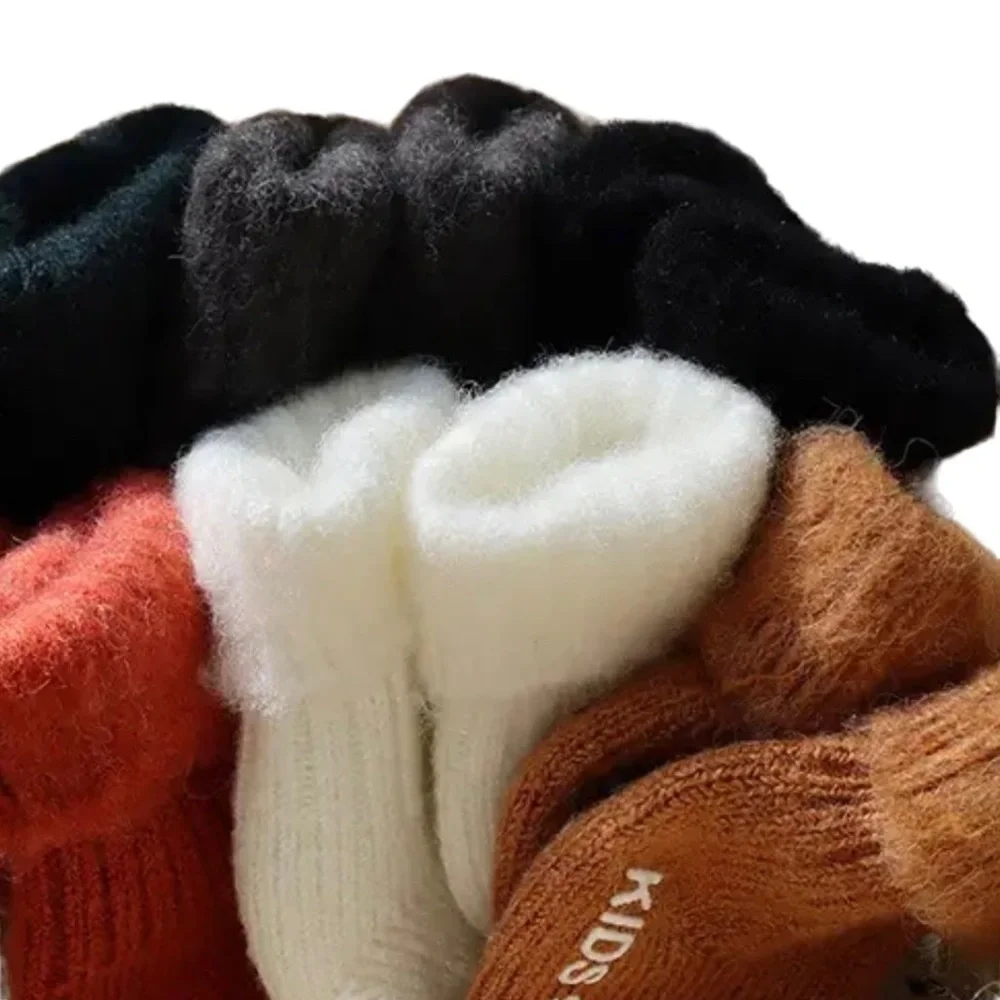 New 3-5 years warm winter wool socks for kids gold